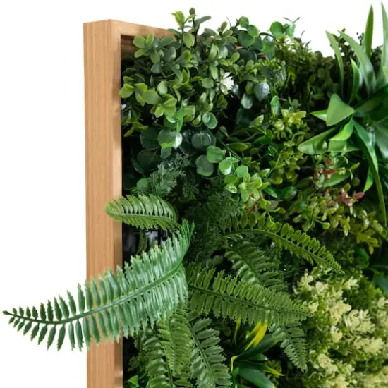 20" Framed Queensland Rainforest Artificial Living Wall Art Panel {5}