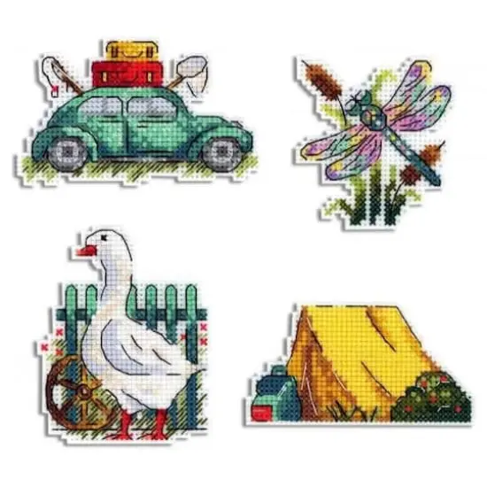 MP Studia Summer Magnets Plastic Canvas Counted Cross Stitch Kit {1}