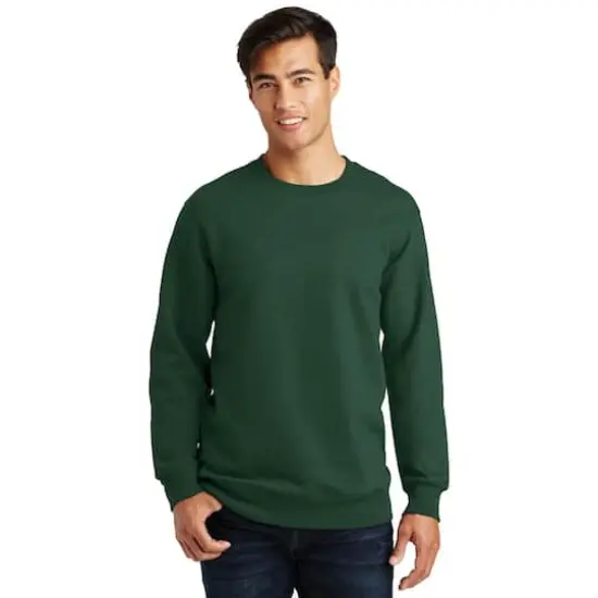 Port & Company® Fan Favorite™ Fleece Crewneck Sweatshirt Forest Green {4}