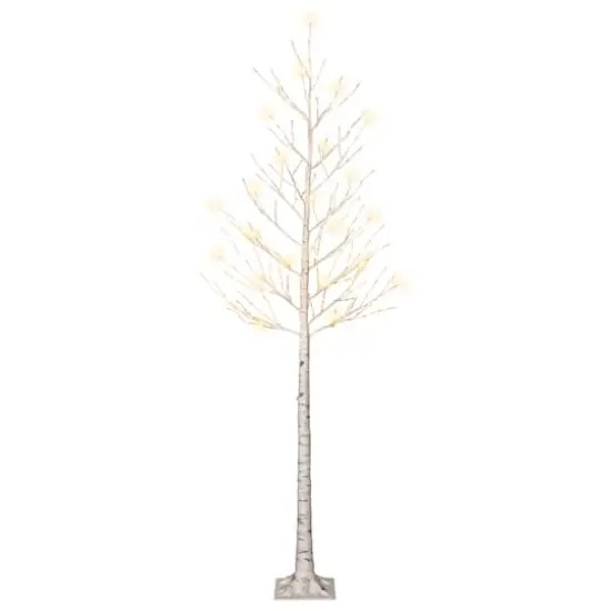 8ft. Pre-Lit White Artificial Twig Christmas Tree, Clear Lights {1}