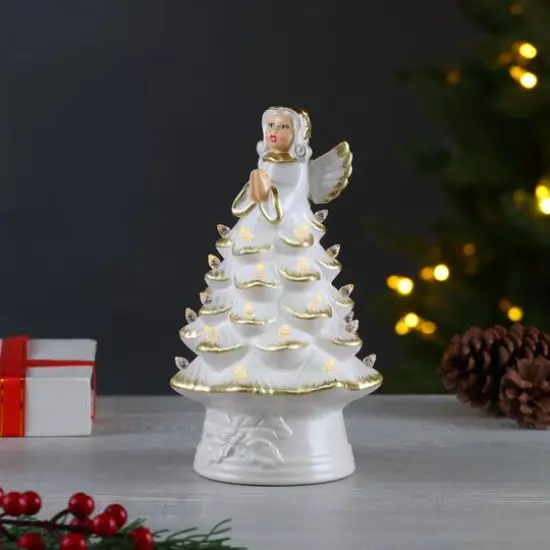 8" Nostalgic Ceramic Angel Tree {3}