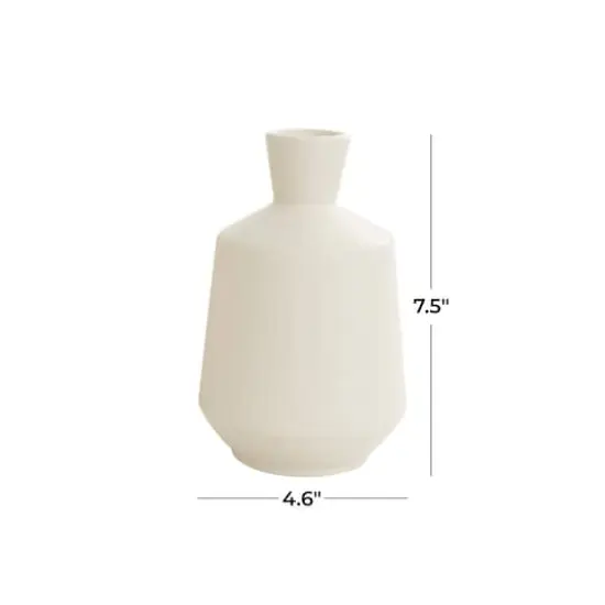 7.5" Cream Ceramic Minimalistic Vase {7}