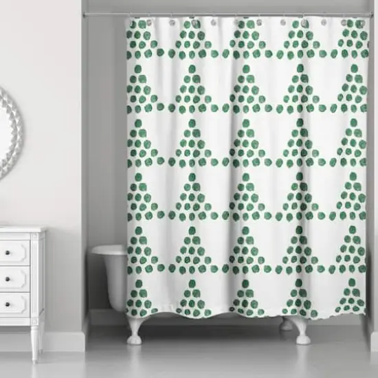Stacked Triangle Dots Shower Curtain Green {3}
