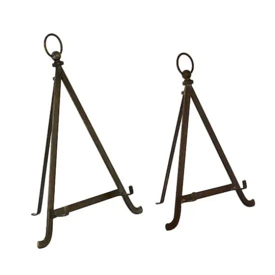 Set of 2" Bronze Metal Traditional Easels 13", 15" {1}