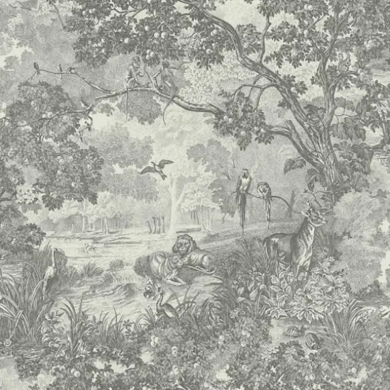 RoomMates Jungle Toile Peel & Stick Wallpaper Taupe/Gray {1}