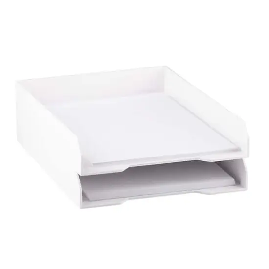 JAM Paper Stackable Desktop Paper Tray, 2ct. White {5}