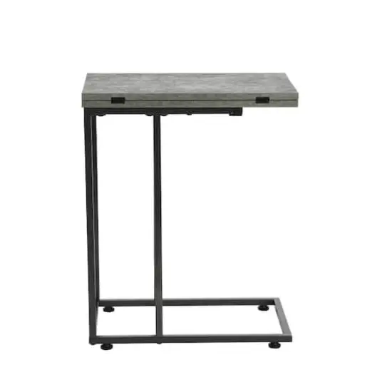 Household Essentials Jamestown Extendable C-Shaped End Table Gray {9}
