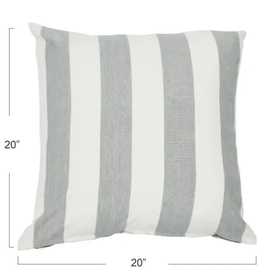 Hello Honey&reg; 20'' Square Gray Striped Cotton Pillow Cover {5}
