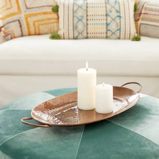 Copper Metal Rustic Tray Set {11}