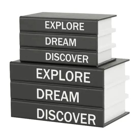 Explore, Dream, Discover Canvas Book Box Set Black {1}