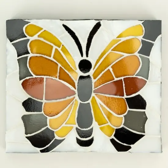 Oceanside Compatible&trade; Small Amber Mosaic Stained Glass Squares, 8oz. {5}