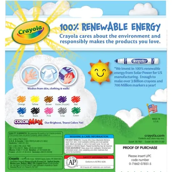 Crayola&reg; Ultra-Clean Washable Broad Line Classic Colors Markers, 6 Packs of 10 {3}