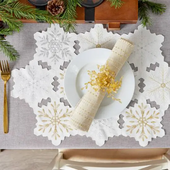 DII&reg; Embroidered Snowflake Placemats, 4ct. {11}