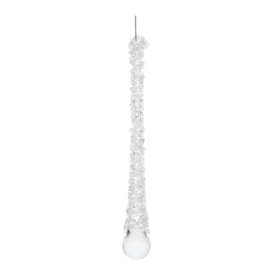 Clear Beaded Glass Icicle Drop Ornaments Set {7}