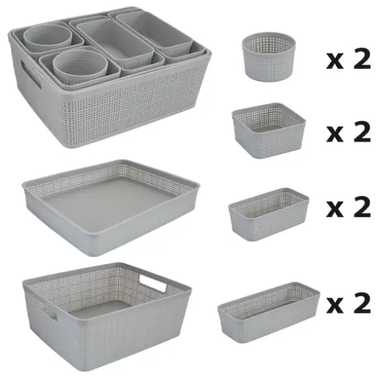 Simplify 10-Piece Organizing Basket Set Gray {4}