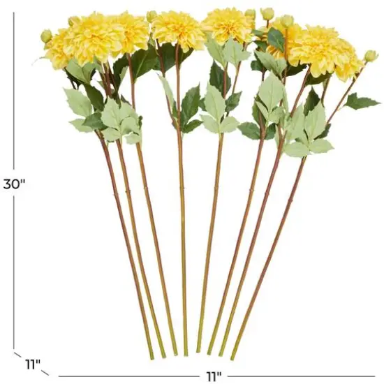 30" Yellow Dahlia Artificial Flower Stem, 8ct. {8}