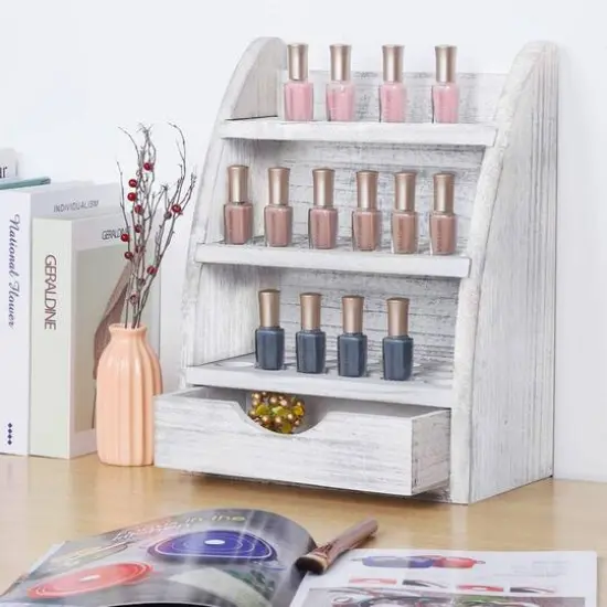 NEX&trade; 15" Essential Oils 45-Slot Storage Rack Gray {8}