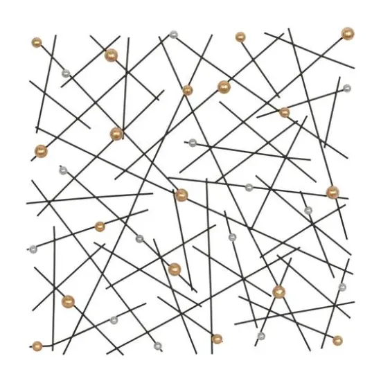 24" Black, Gold & Silver Metal Contemporary Wall D&eacute;cor {1}