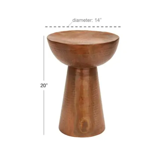 20'' Metal Vintage Accent Table Copper {5}