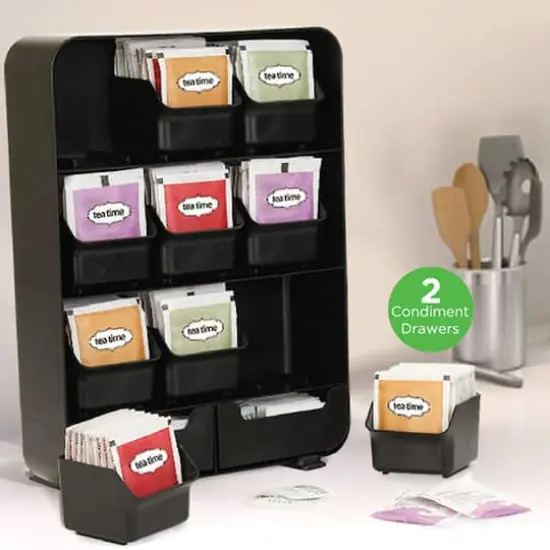 Mind Reader Black Tea Bag holder and Condiment Organizer {3}