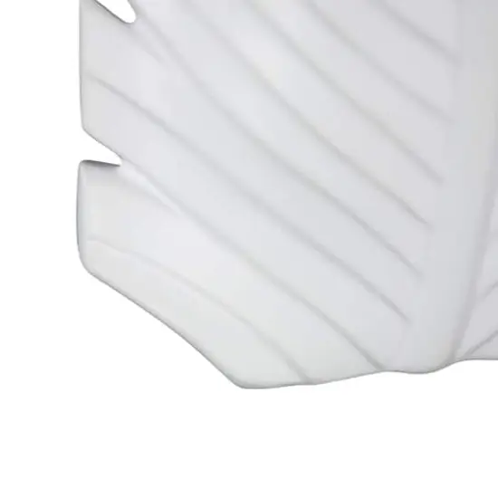 15" White Ceramic Palm Leaf Vase {5}