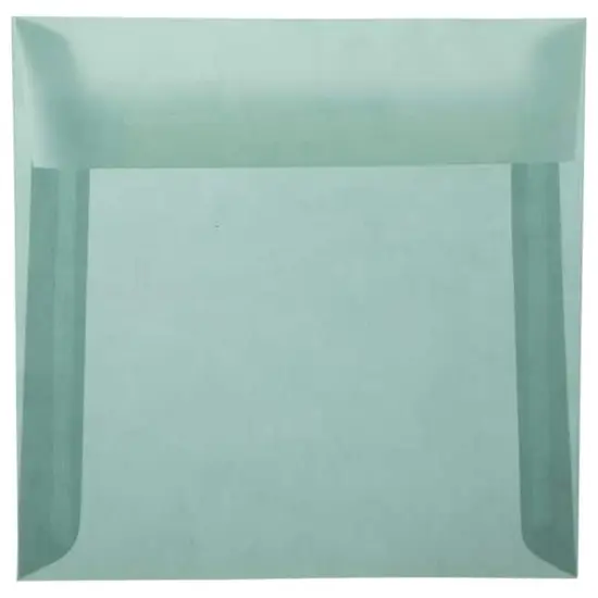 JAM Paper 6.5" x 6.5" Square Translucent Vellum Envelopes, 25ct. Ocean Blue {1}