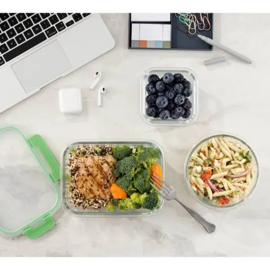 JoyJolt&reg; Glass Storage Containers Set Green {7}