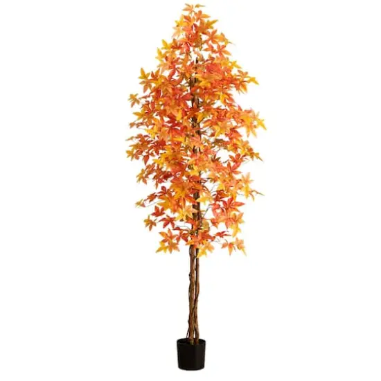 8ft. Autumn Deluxe Maple Artificial Fall Tree {1}