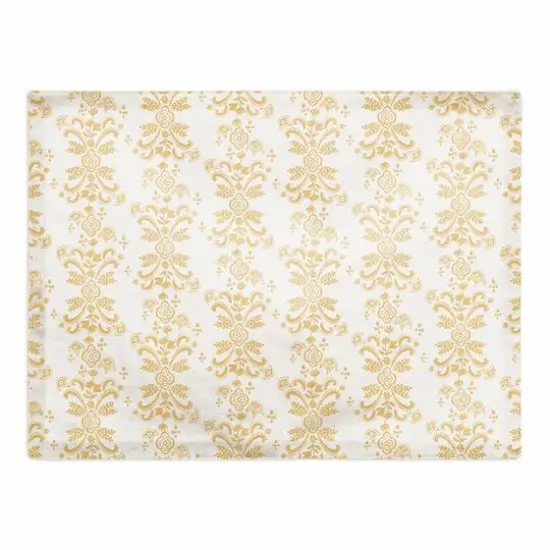 Floral Crest Cotton Twill Placemat Yellow {1}
