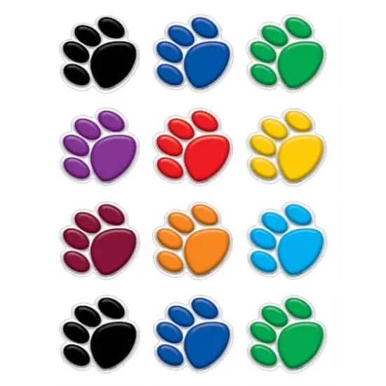 Teacher Created Resources&reg; Colorful Paw Prints Mini Accents, 6 Packs of 36 {3}