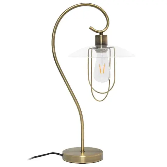 Lalia Home Modern Metal Scroll Table Lamp Antique Brass {1}