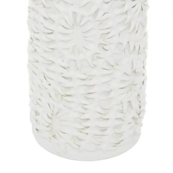 White Ceramic Contemporary Vase, 21" x 6" x 6" {4}