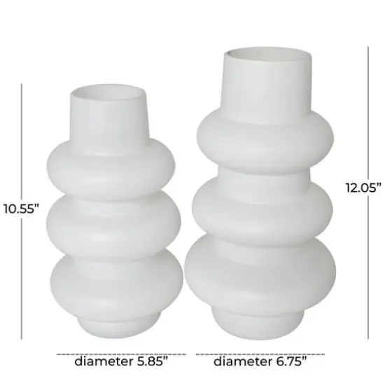 White Glass Dimensional Bubble Vase Set {9}