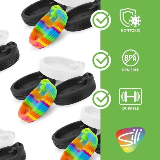 Silipint&reg; 8oz. Hippie Hops Silicone Travel Cup Lids, 4ct. {3}