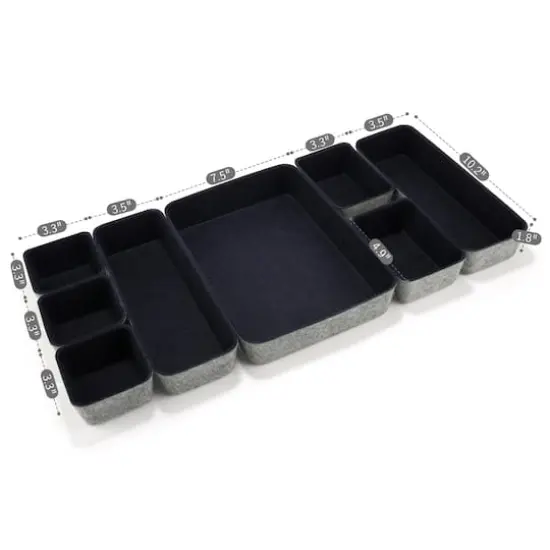 Welaxy Felt 8 Piece Drawer Organizer Tray Set Navy {5}