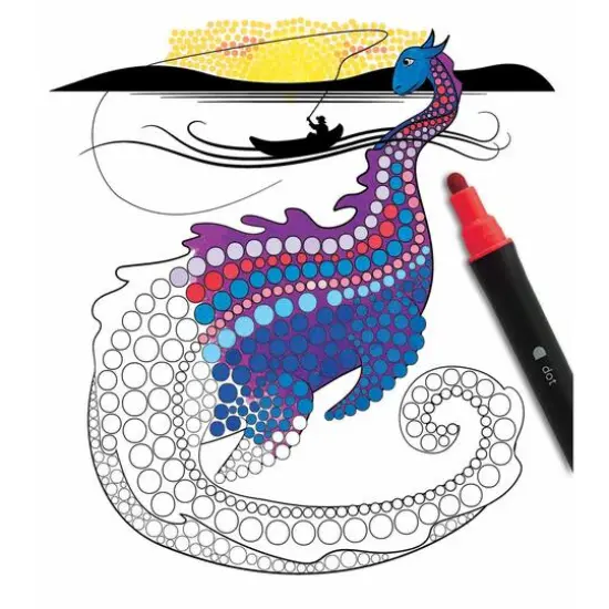 Leisure Arts&reg; Dot Art Markers Mythical Creatures Mini Coloring Book Set {5}