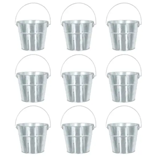 ArtSkills&reg; 5" Small Galvanized Metal Buckets, 9ct. {1}