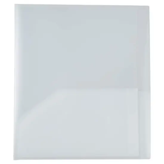 JAM Paper Heavy Duty Plastic 10-Pocket Folder, 2ct. Clear {7}