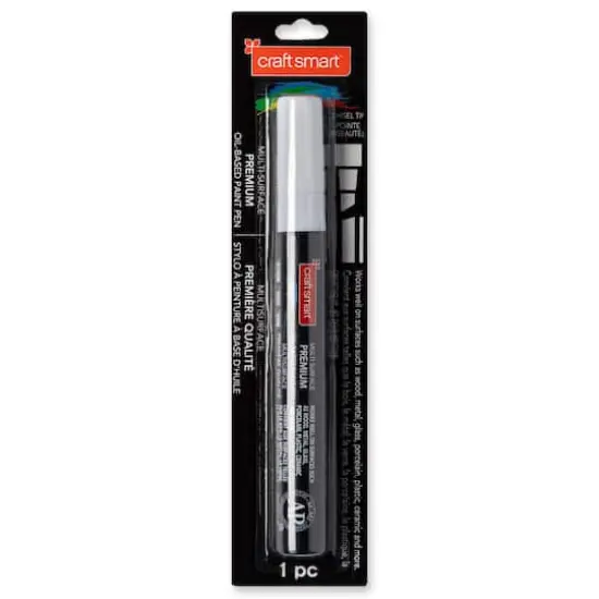 Chisel Tip Multi-Surface Premium Paint Pen by Craft Smart® White {3}