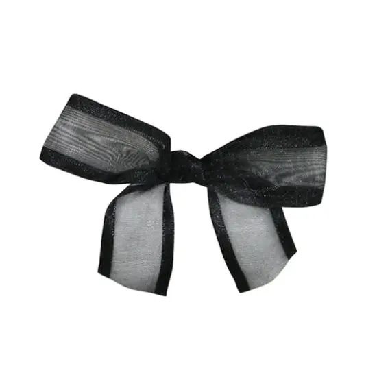 JAM Paper 7/8" Sheer Satin Edge Twist Tie Bows, 100ct. Black {1}