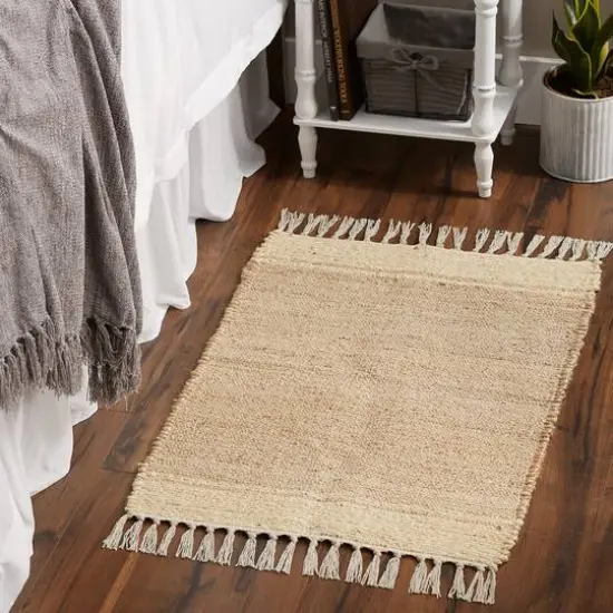 DII&reg; Off White With Natural Jute Stripes Hand-Loomed Rug, 2ft. x 3ft. {7}