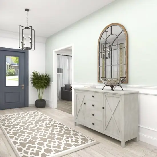 19" Clear Tempered Glass Kitchen Serving Bowl with Copper Metal Grapes Base {13}