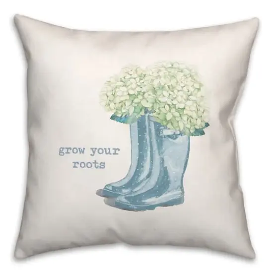 Bloomgrow Your Roots Boots 18" x 18" Throw Pillow {3}