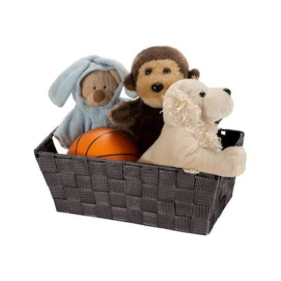 Simplify Small Woven Storage Shelf Bin Chocolate {4}