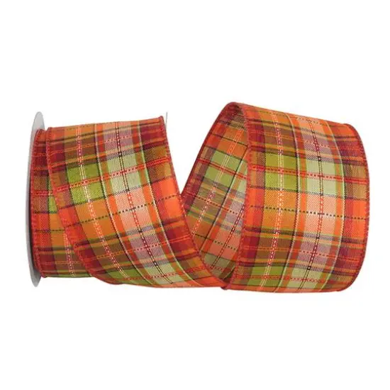 JAM Paper 2.5" x 10yd. Field Plaid Stitch Value Wired Ribbon {1}