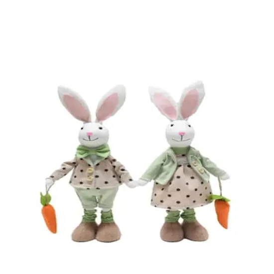 18.5" Polka Dot Coat Rabbit Standing Easter Figurine {3}