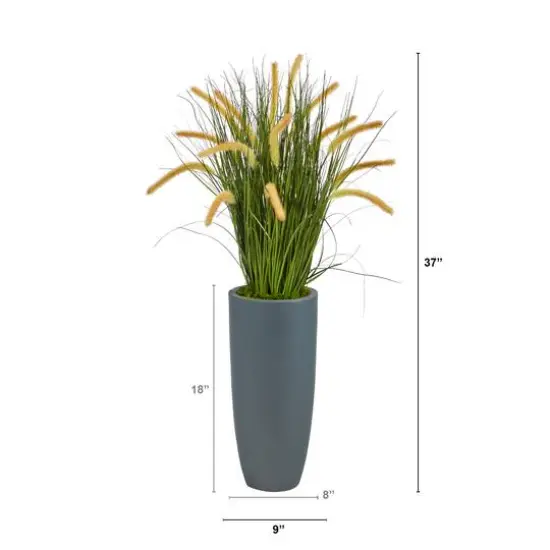 3ft. Onion Grass Plant in Gray Planter {3}
