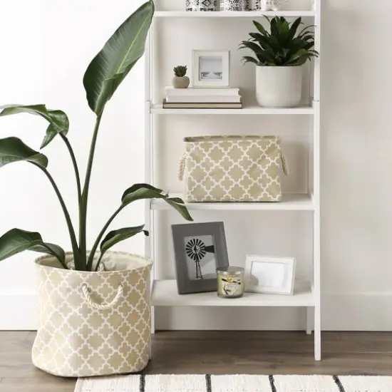 DII&reg; Small Rectangle Lattice Polyester Bin Vintage Linen {7}