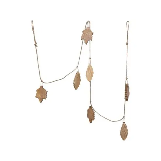 Hello Honey&reg; 6ft. Natural Brown Leaf Mango Wood & Jute Garland {4}