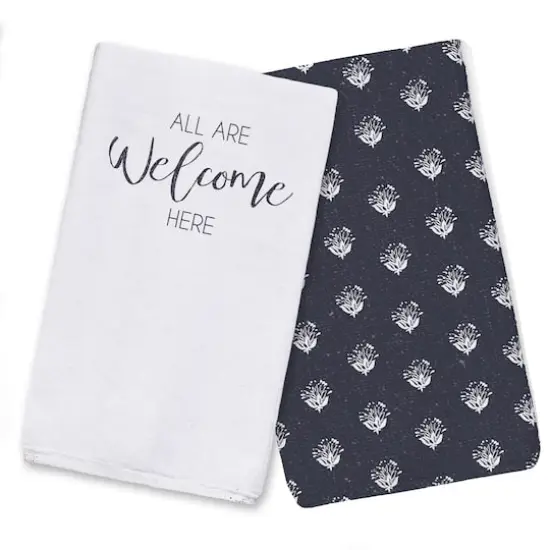 All Are Welcome 16" x 25" Tea Towel Set of 2 {1}